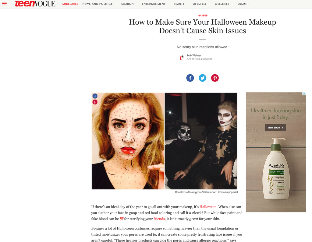 How to Make Sure Your Halloween Makeup Doesn't Cause Skin Issues